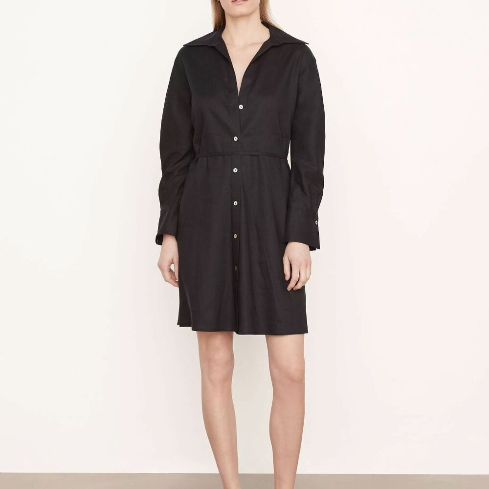 Vince Tie Back Button Down Shirt Dress